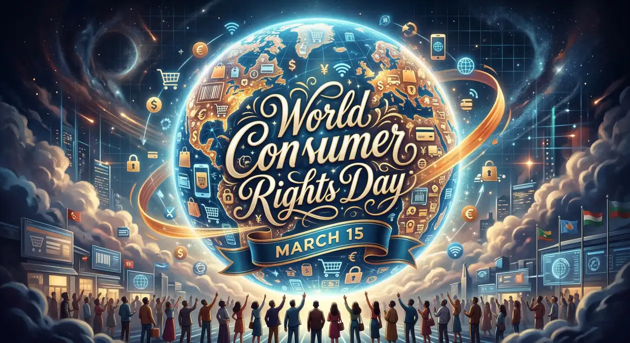 world consumer rights day text typography design