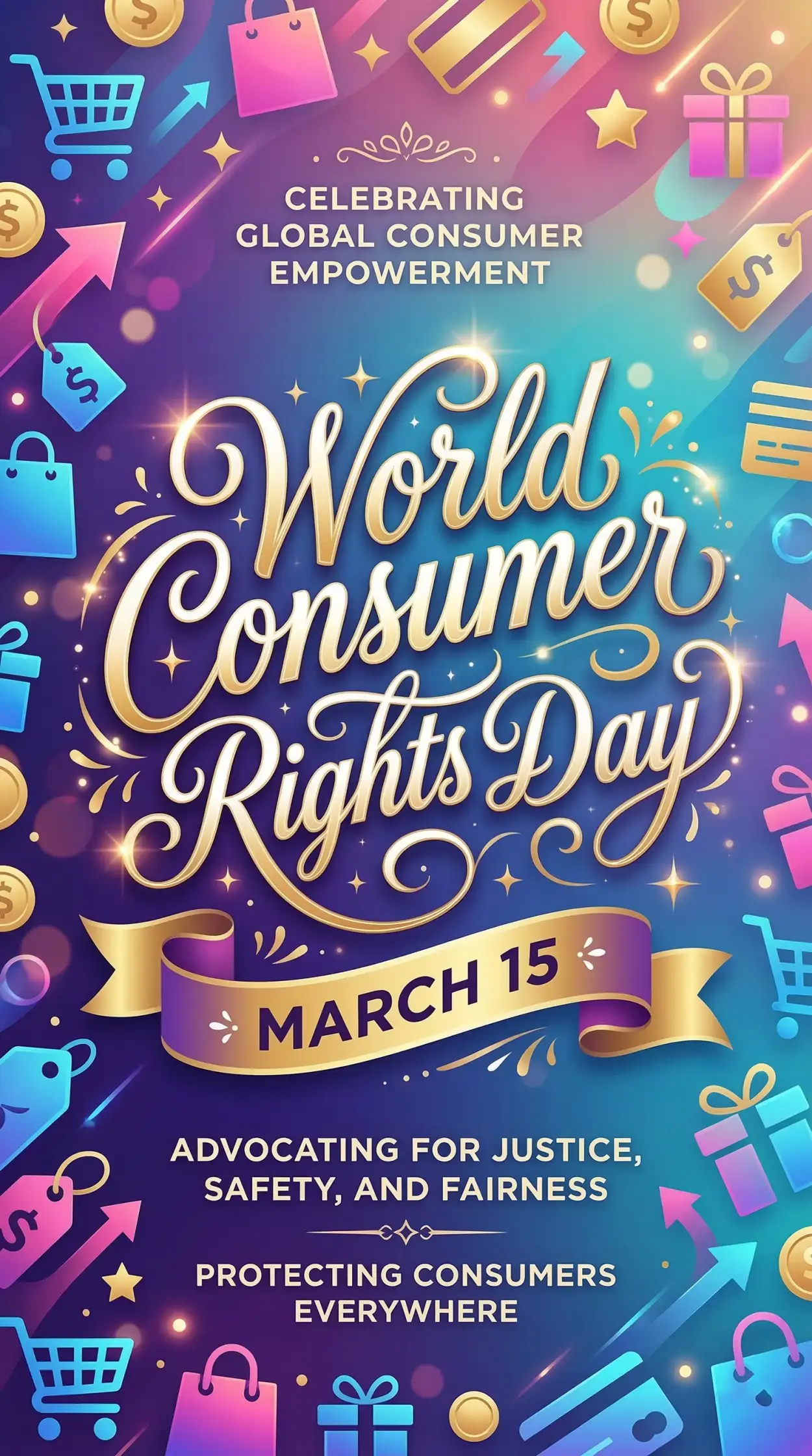 world consumer rights day vector background