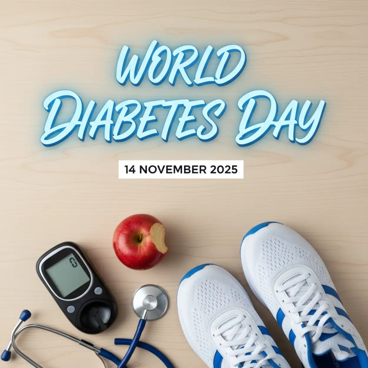 world diabetes day 2025 image with quote and logo