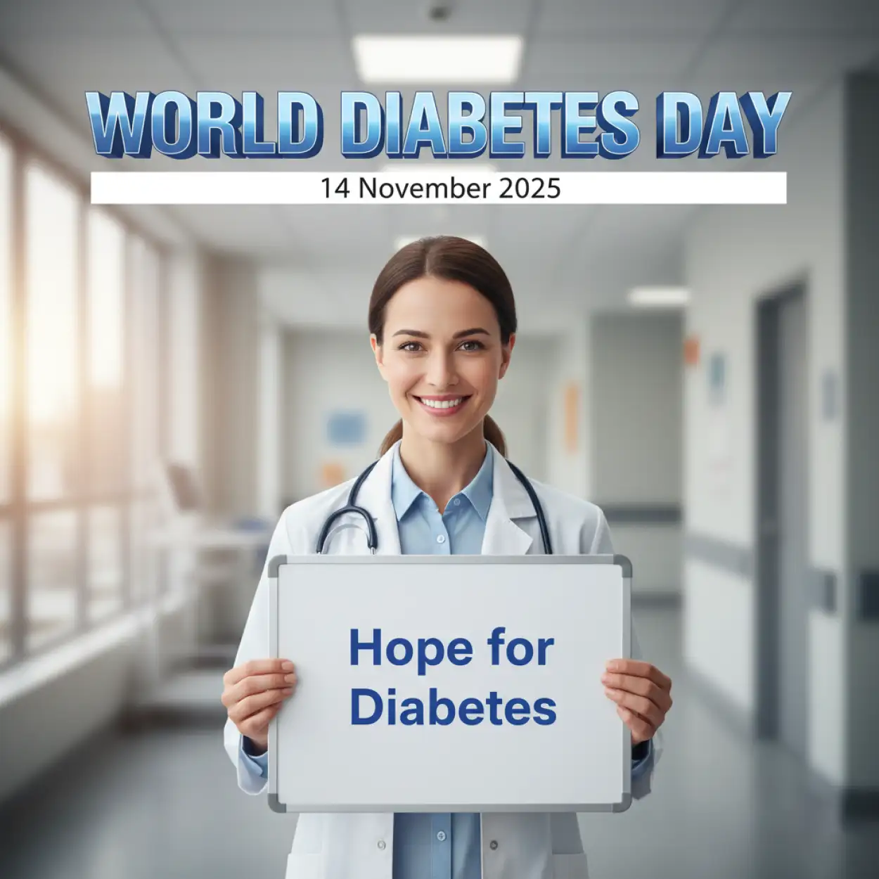 world diabetes day 2025 slogan with blue background