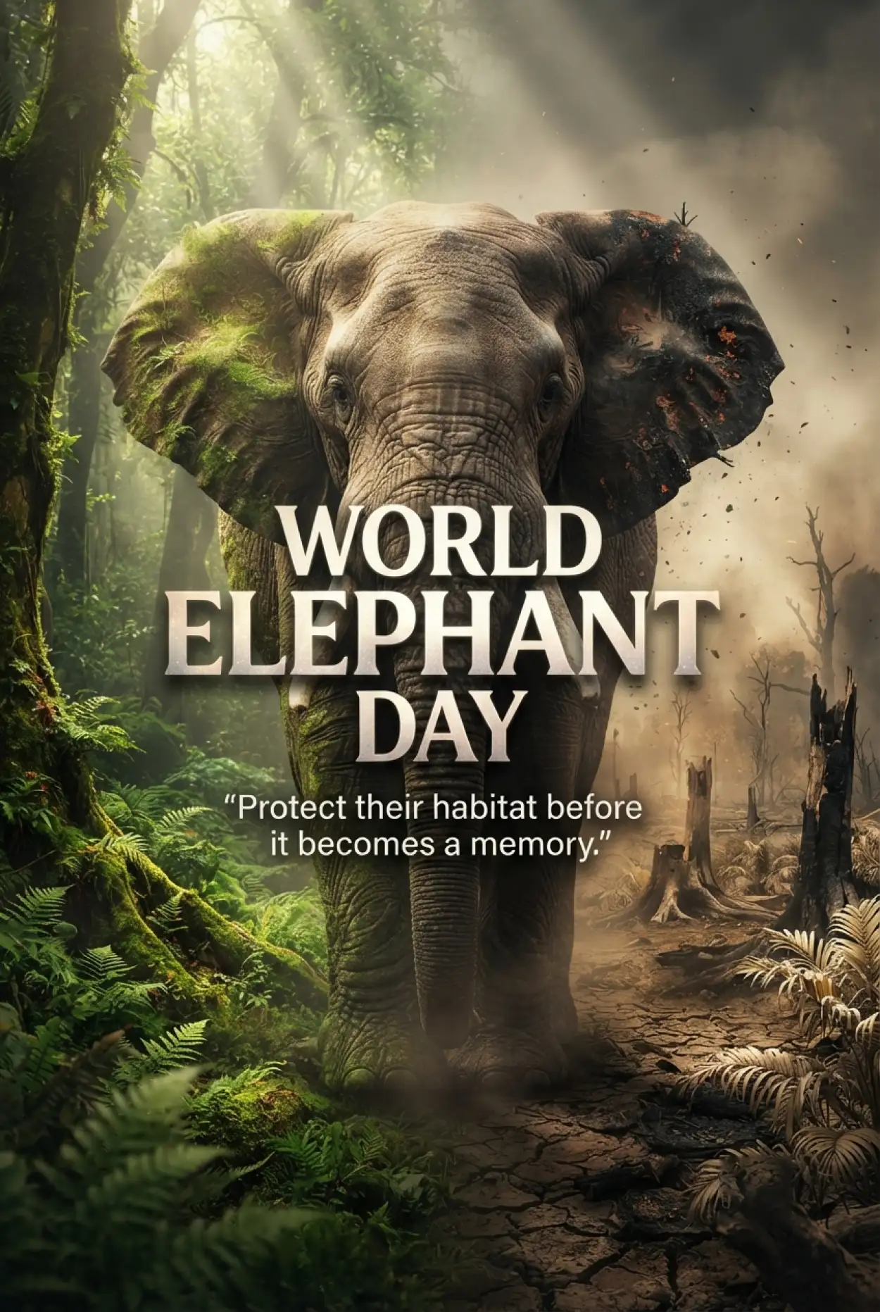 Free Download World Elephant Day 2026 Elephant Habitat Protection - High Quality World Elephant Day 2026 Image