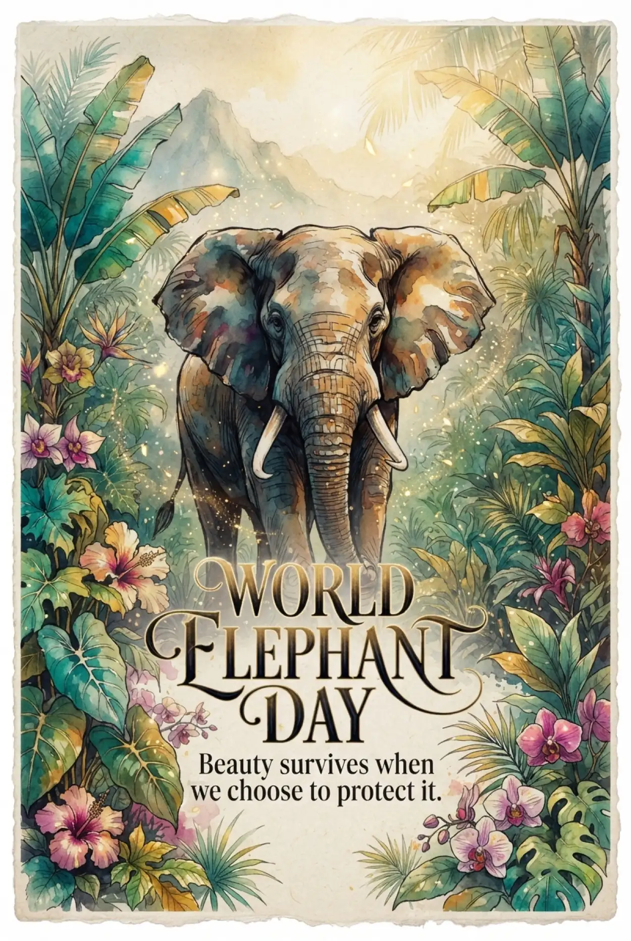 Free Download World Elephant Day 2026 Greeting Card - High Quality World Elephant Day 2026 Image