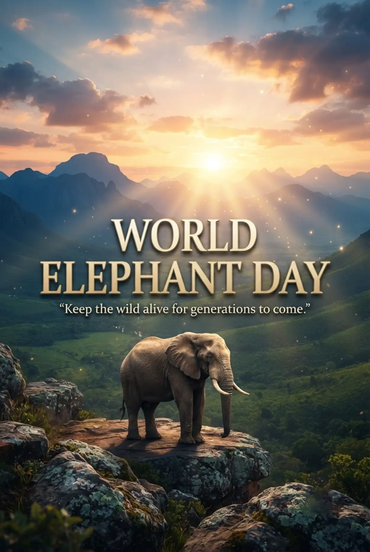 Free Download World Elephant Day 2026 Wishes Images - High Quality World Elephant Day 2026 Image