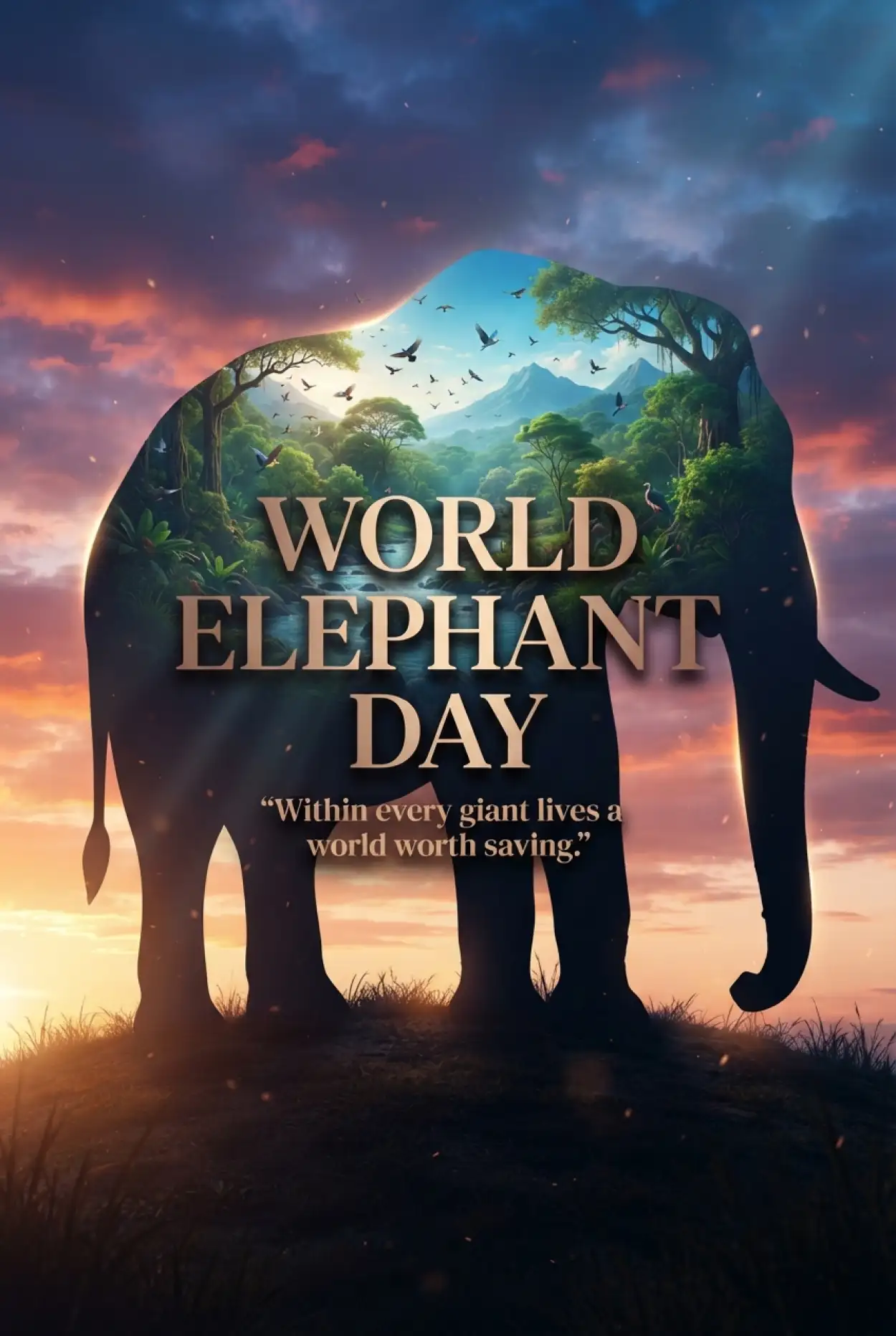Free Download World Elephant Day 2026 Wishes - High Quality World Elephant Day 2026 Image