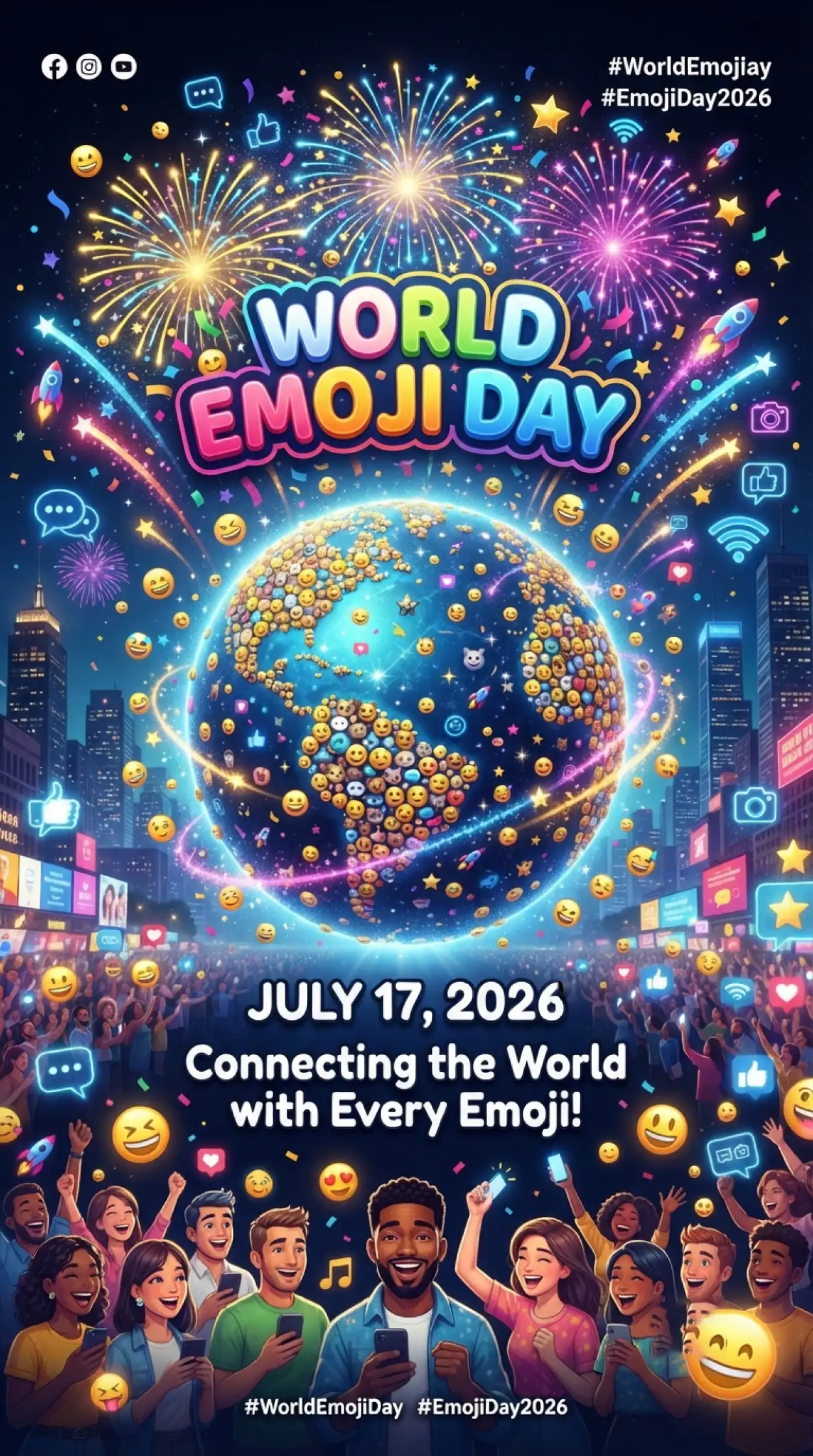 Free Download World Emoji Day 2026 Celebration - High Quality World Emoji Day 2026 Image