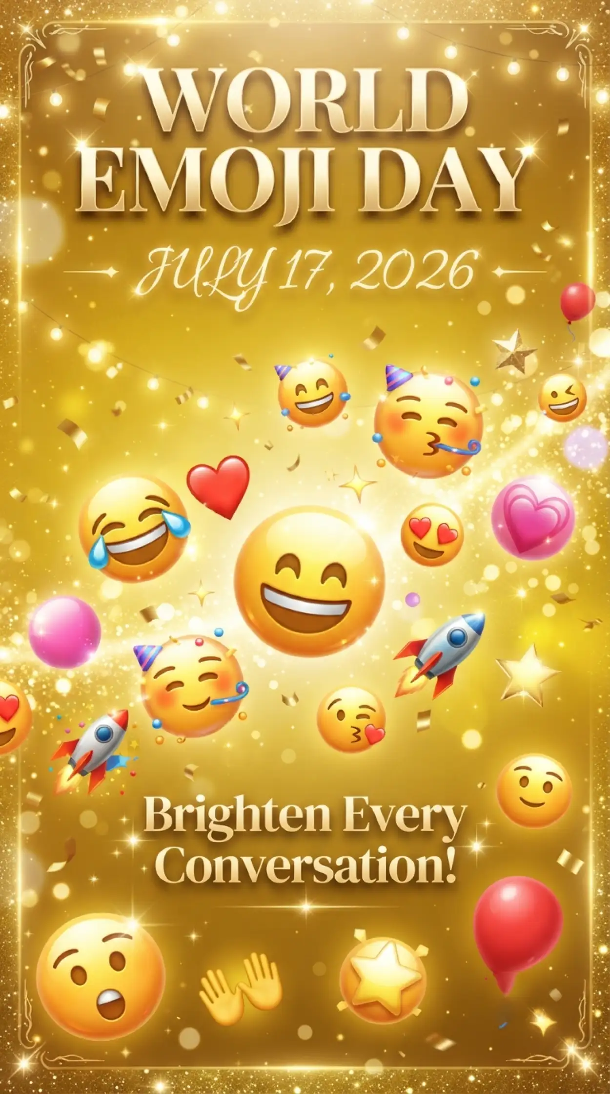 Free Download World Emoji Day 2026 Whatsapp Status - High Quality World Emoji Day 2026 Image