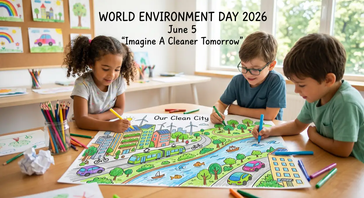 Free Download World Environment Day 2026 Childrens Drawing Ideas - High Quality World Environment Day Kids Artwork 2026 Image