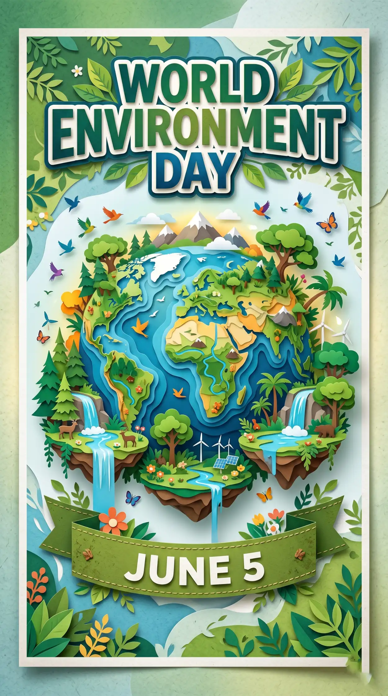 Free Download World Environment Day 2026 Green Earth Greeting Cards - High Quality World Environment Day 2026 Image