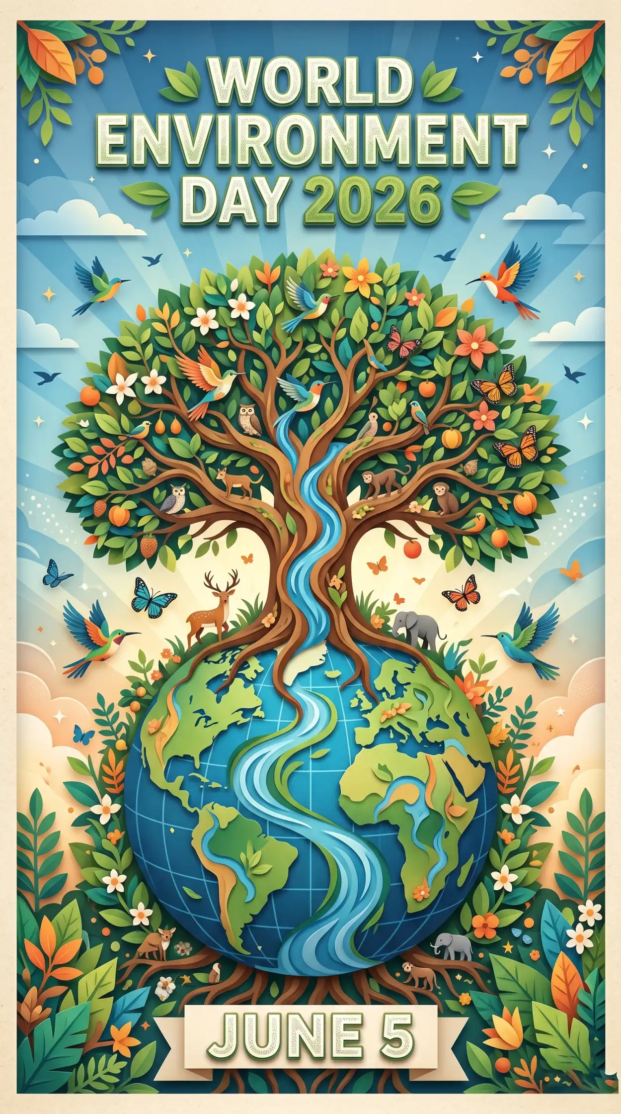 Free Download World Environment Day 2026 Save Nature Poster - High Quality World Environment Day 2026 Image