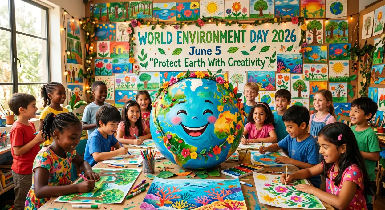 Free Download World Environment Day Children Art Contest 2026 - High Quality World Environment Day Kids Artwork 2026 Image