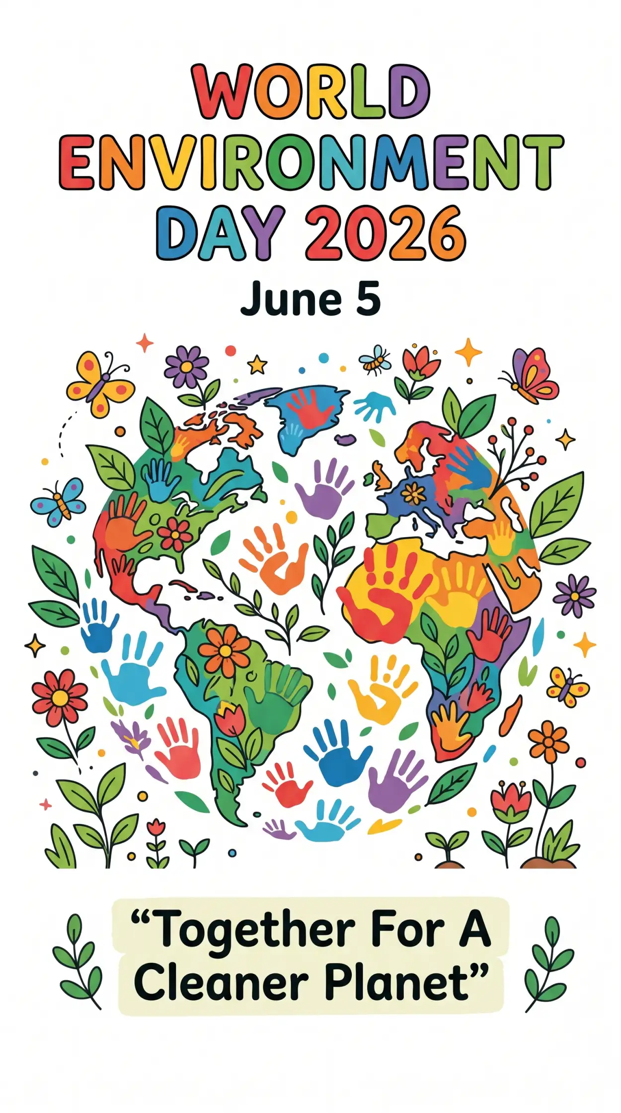 Free Download World Environment Day Handmade Poster For Kids - High Quality World Environment Day Kids Artwork 2026 Image