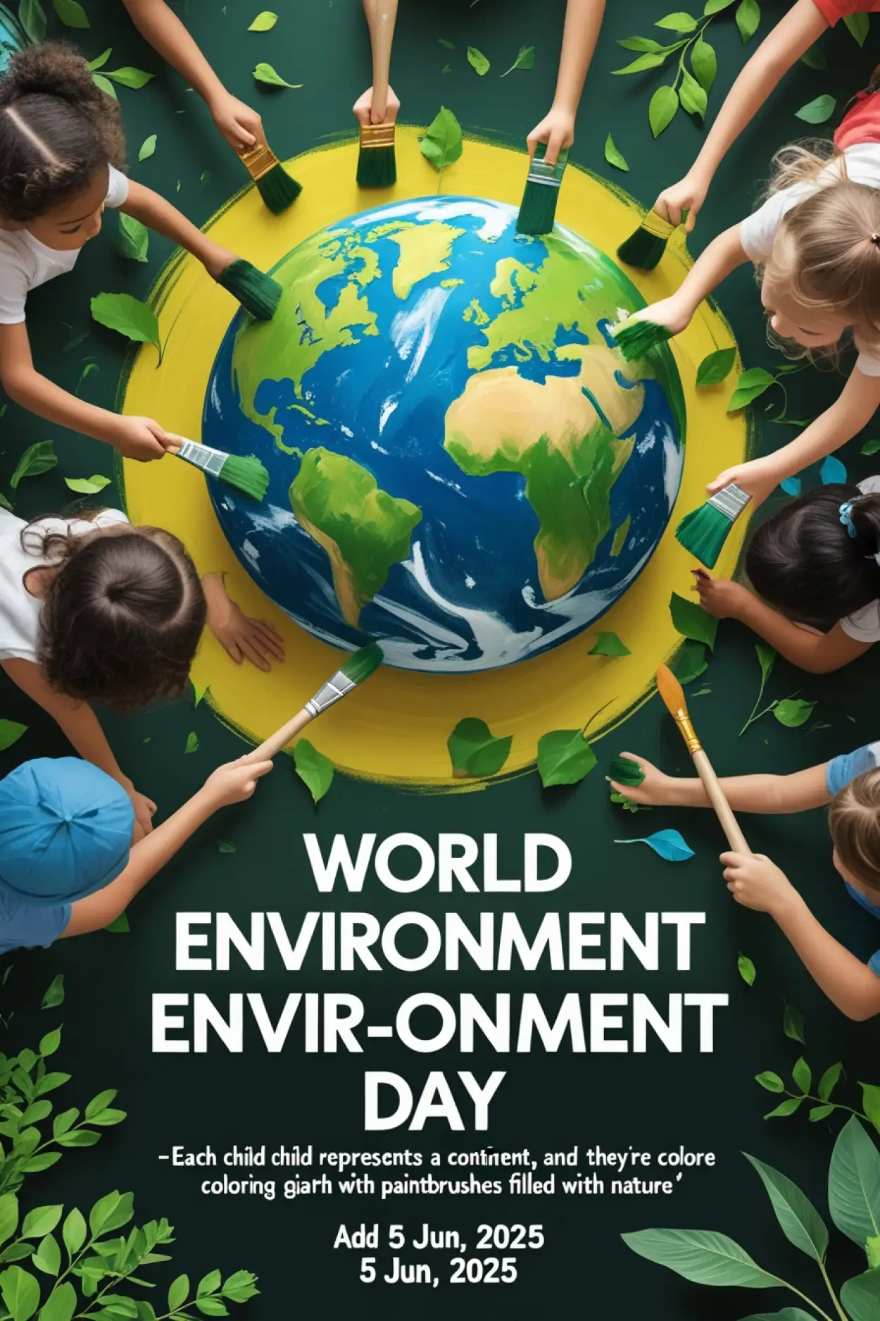 world environment day image with school kids