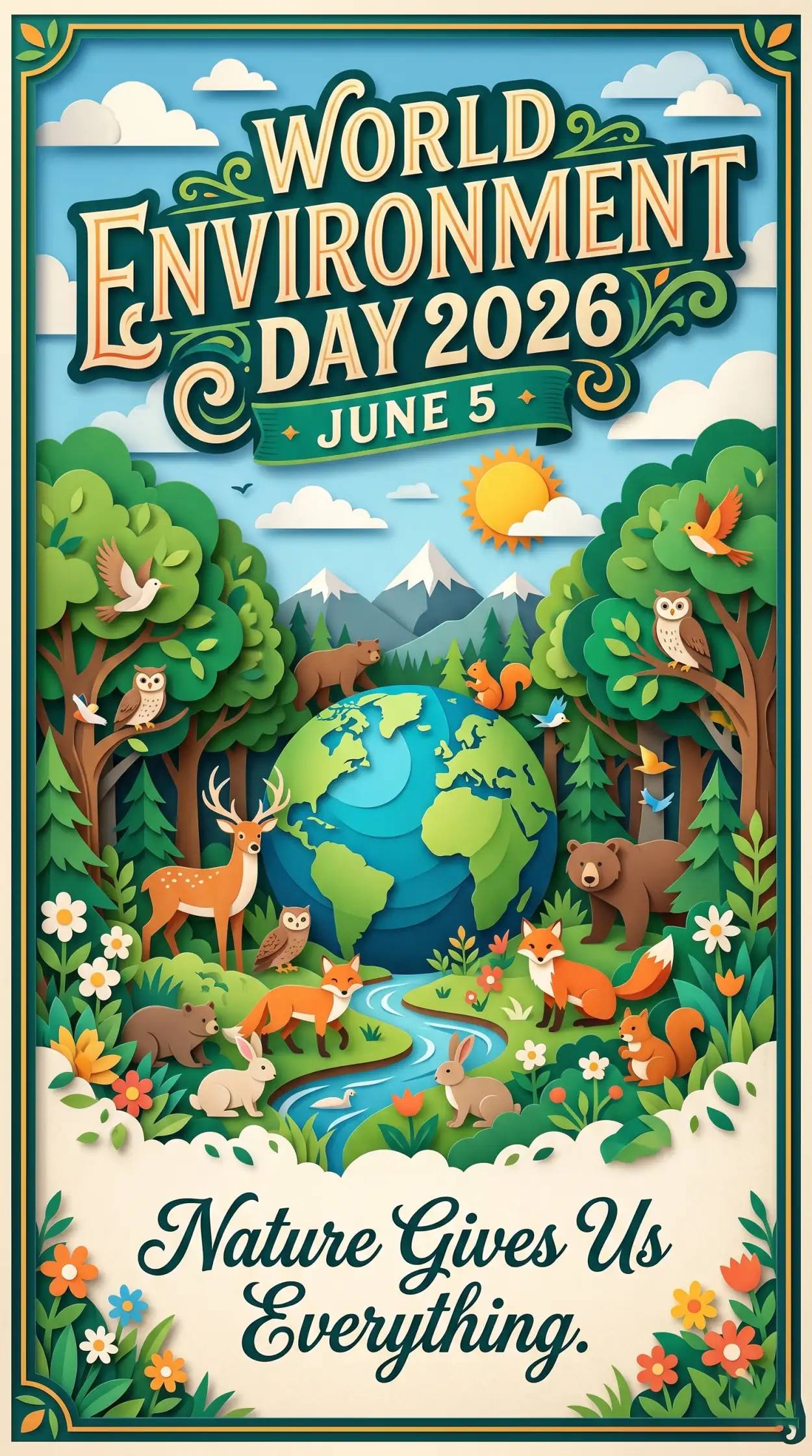 Free Download World Environment Day Poster Ideas Featuring Endangered Animals - High Quality World Environment Day Poster Ideas 2026 Image