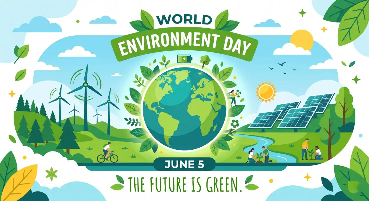Free Download World Environment Day Poster Ideas With Green Future Message - High Quality World Environment Day Poster Ideas 2026 Image