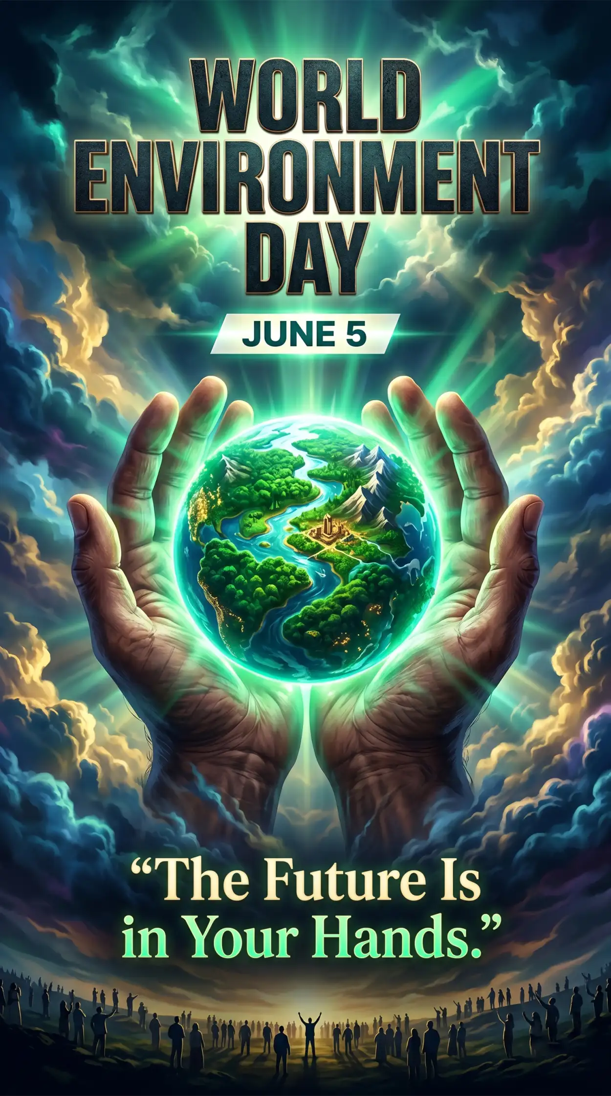 Free Download World Environment Day Poster Ideas With Hand Holding Earth Design - High Quality World Environment Day Poster Ideas 2026 Image