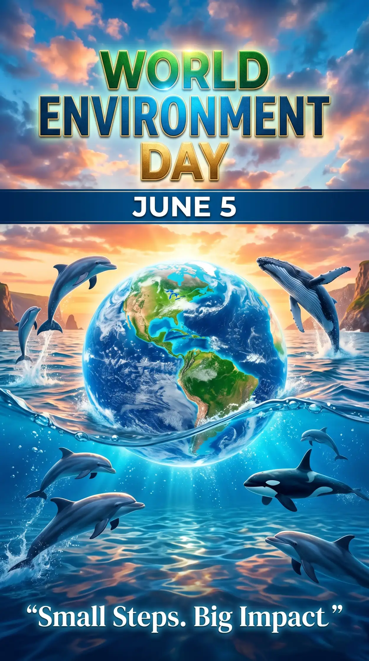 Free Download World Environment Day Poster Ideas With Save Water Message - High Quality World Environment Day Poster Ideas 2026 Image