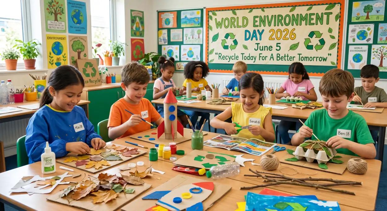 Free Download World Environment Day Preschool Art Activities - High Quality World Environment Day Kids Artwork 2026 Image