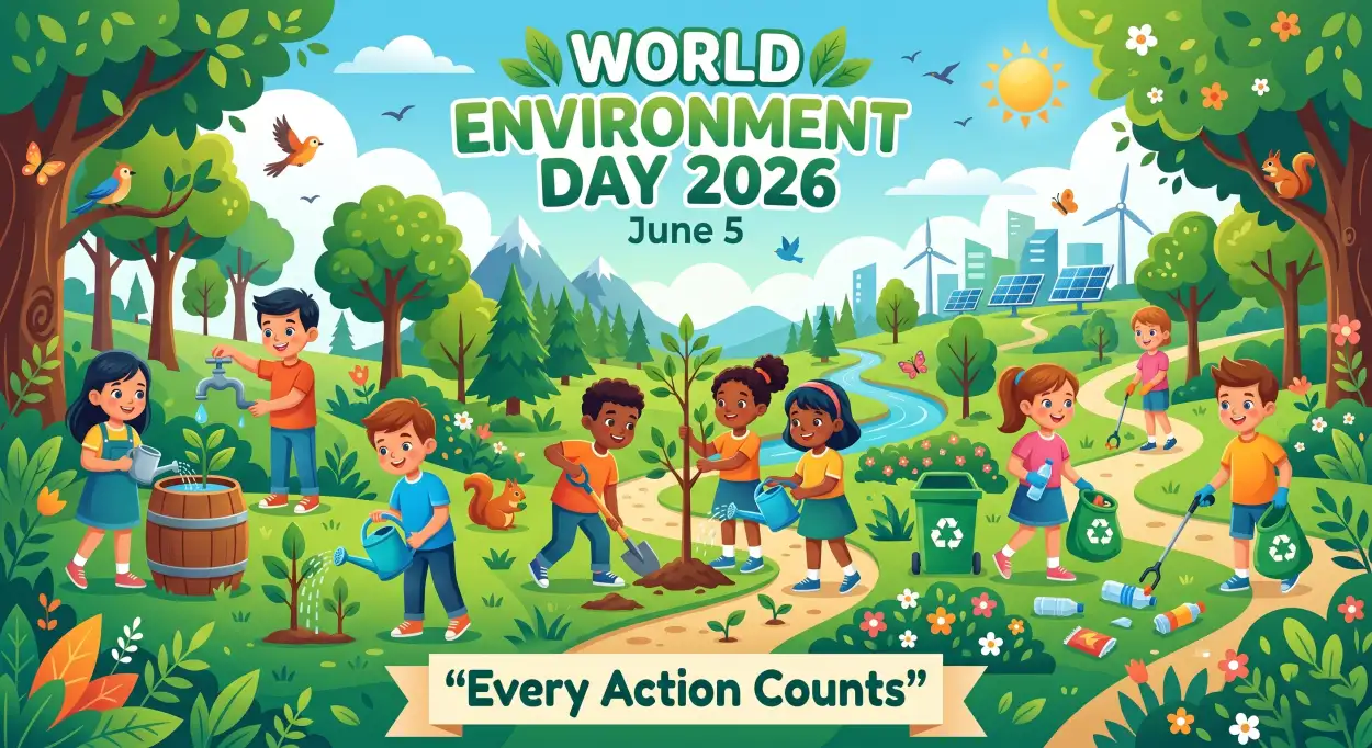 Free Download World Environment Day Sketch Ideas For Students - High Quality World Environment Day Kids Artwork 2026 Image