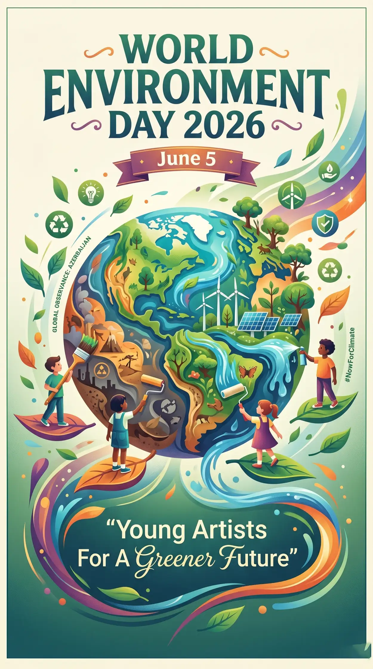 Free Download World Environment Day Slogan Poster Artwork - High Quality World Environment Day Kids Artwork 2026 Image