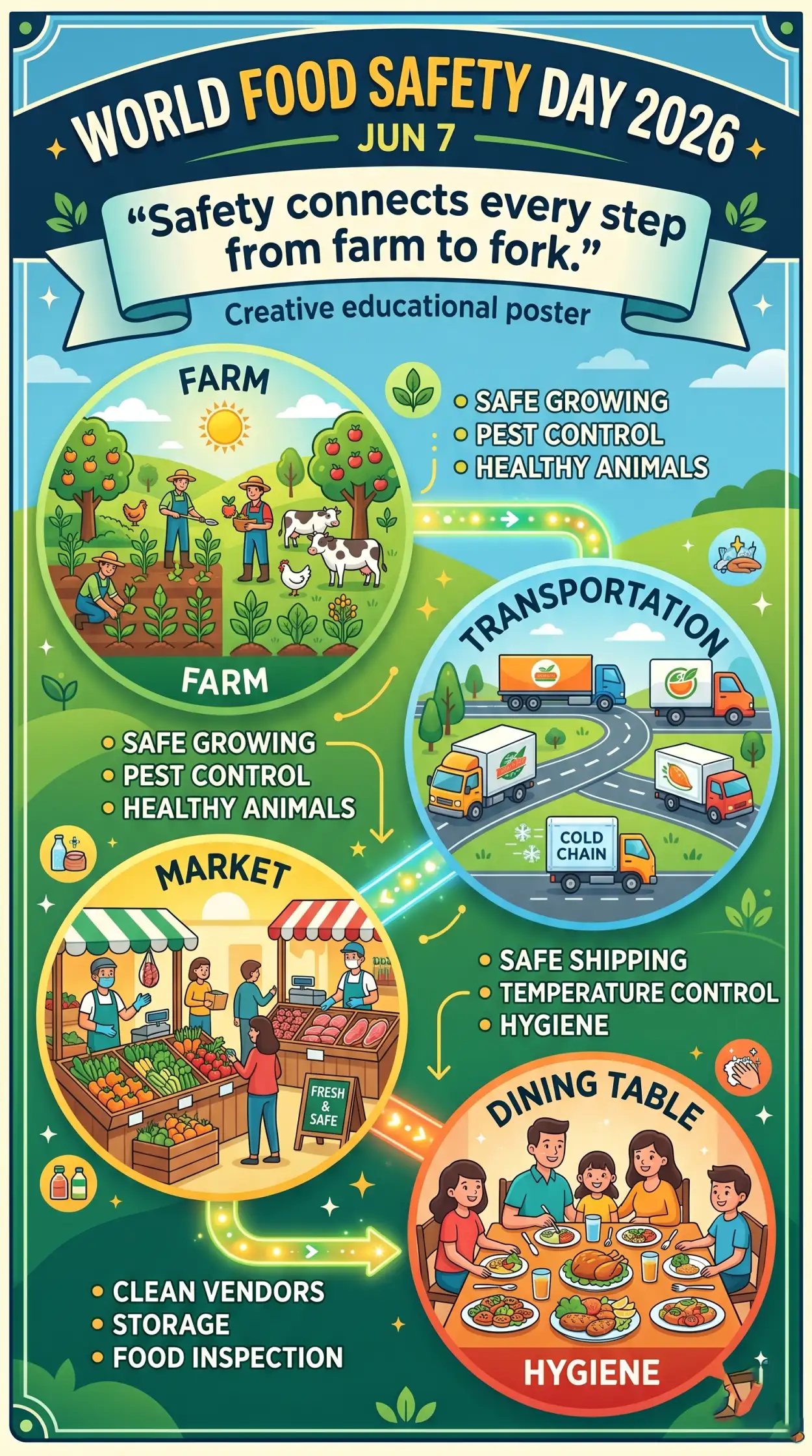 Free Download World Food Safety Day 2026 Contamination Prevention Poster - High Quality World Food Safety Day 2026 Image