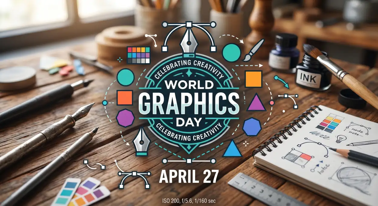 Free Download World Graphics Day Flat Design Illustration - High Quality World Graphics Day 2026 Image