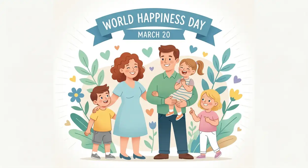 world happiness day 2026 vector art prompt
