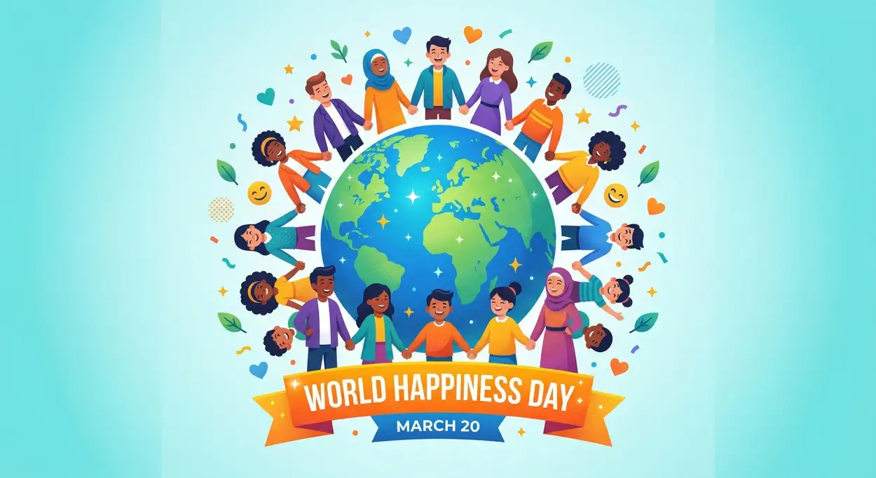 world happiness day 2026 vector illustration
