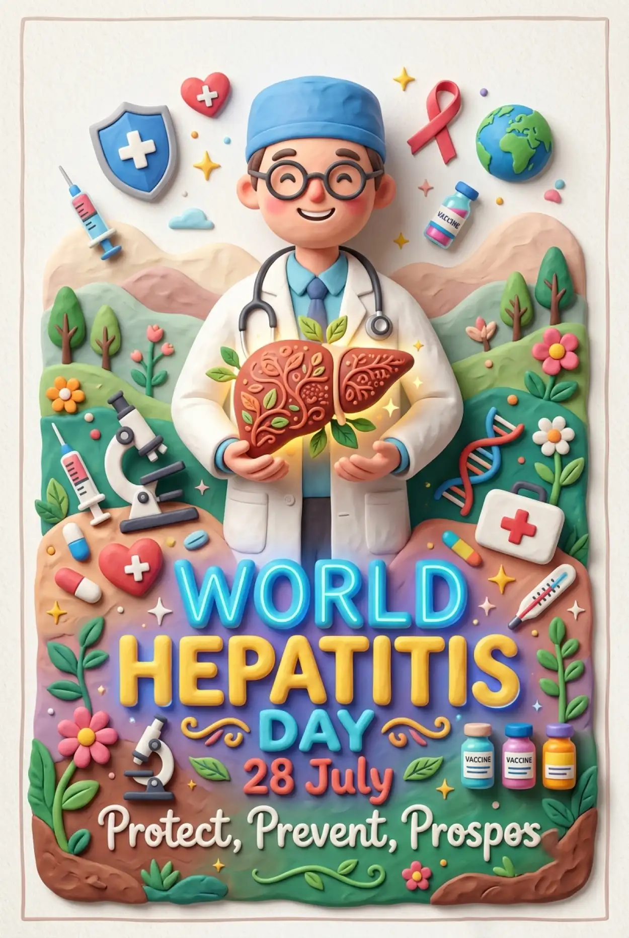 Free Download World Hepatitis Day Flat Illustration - High Quality World Hepatitis Day 2026 Image