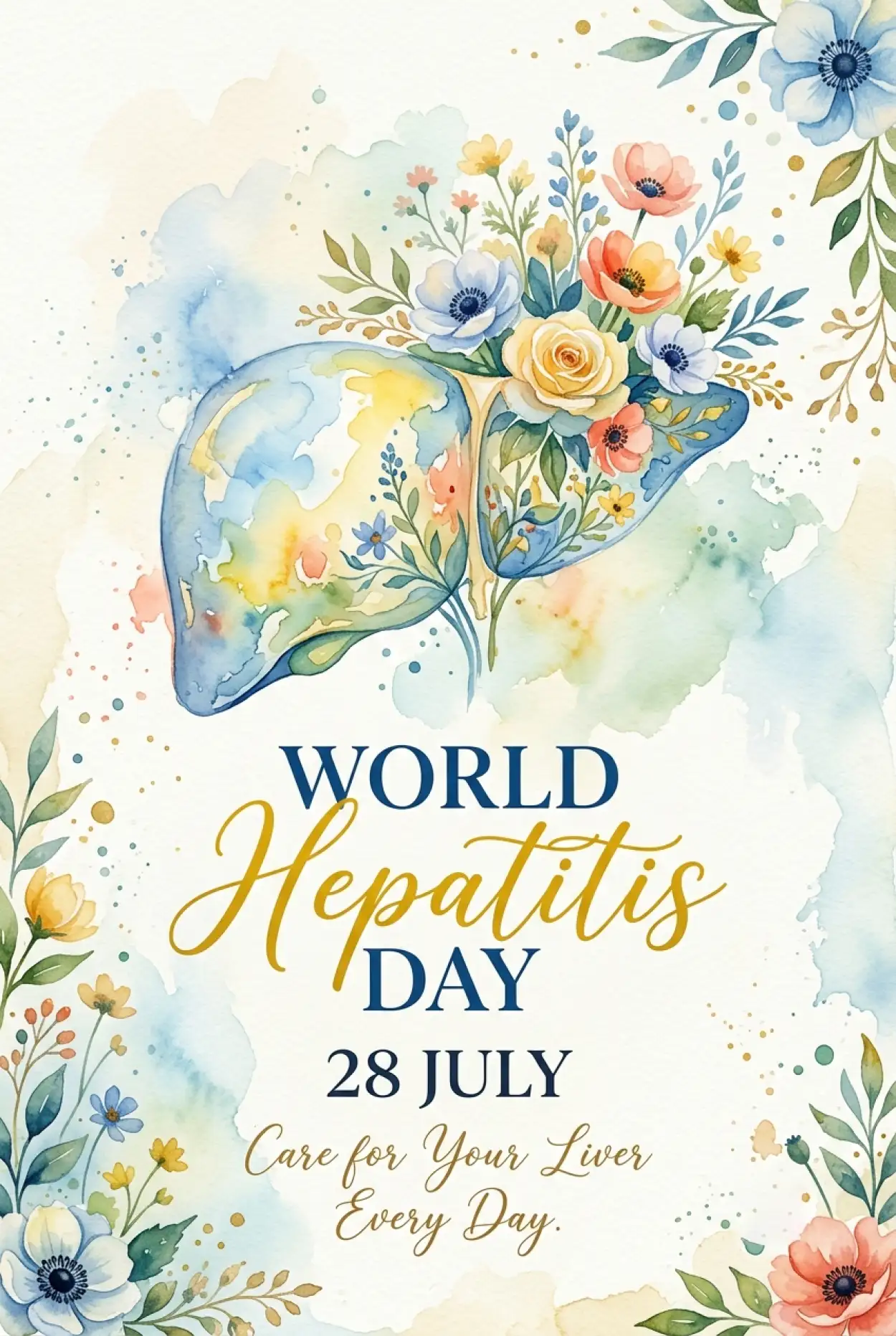 Free Download World Hepatitis Day Printable Poster - High Quality World Hepatitis Day 2026 Image