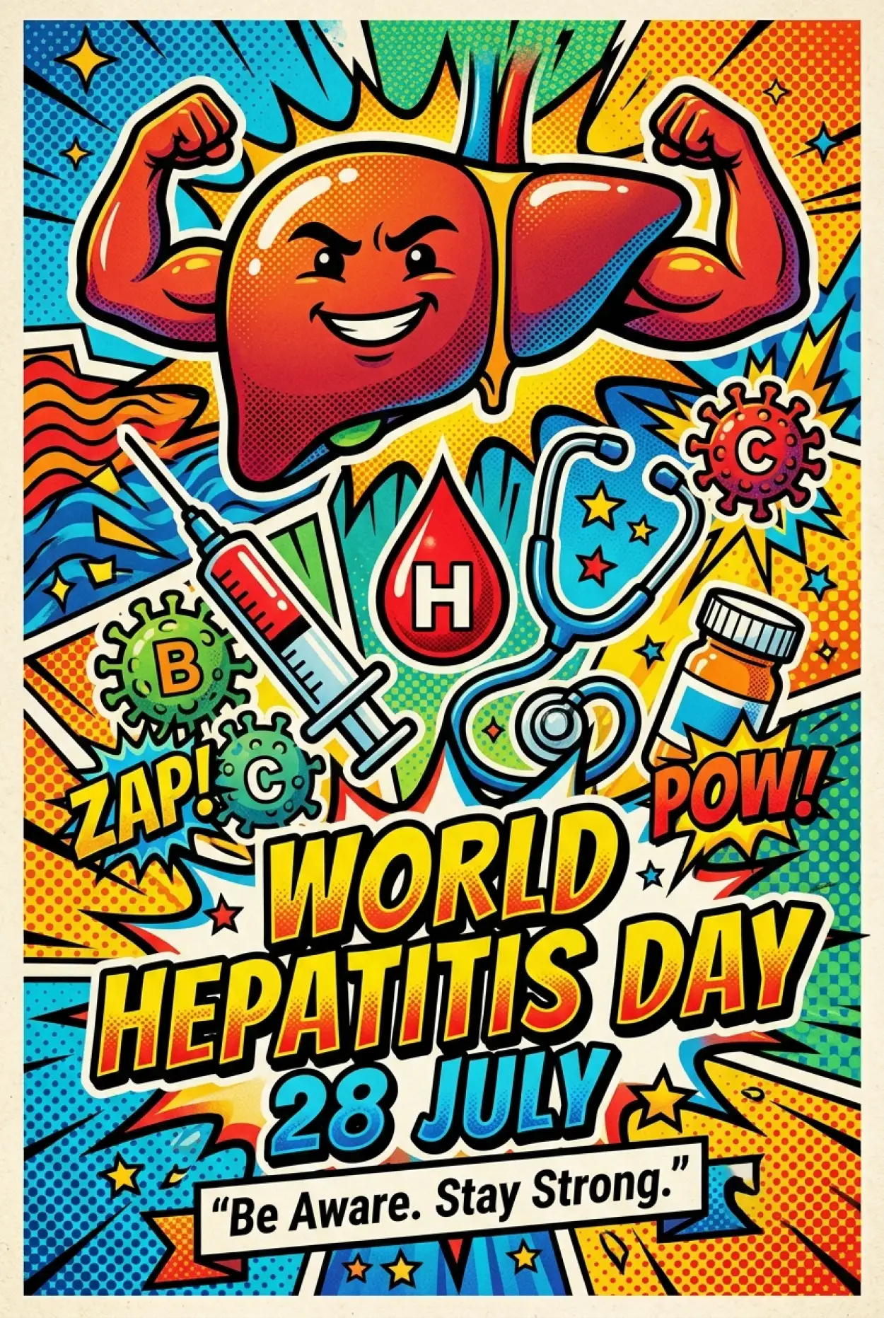 Free Download World Hepatitis Day Typography Poster - High Quality World Hepatitis Day 2026 Image