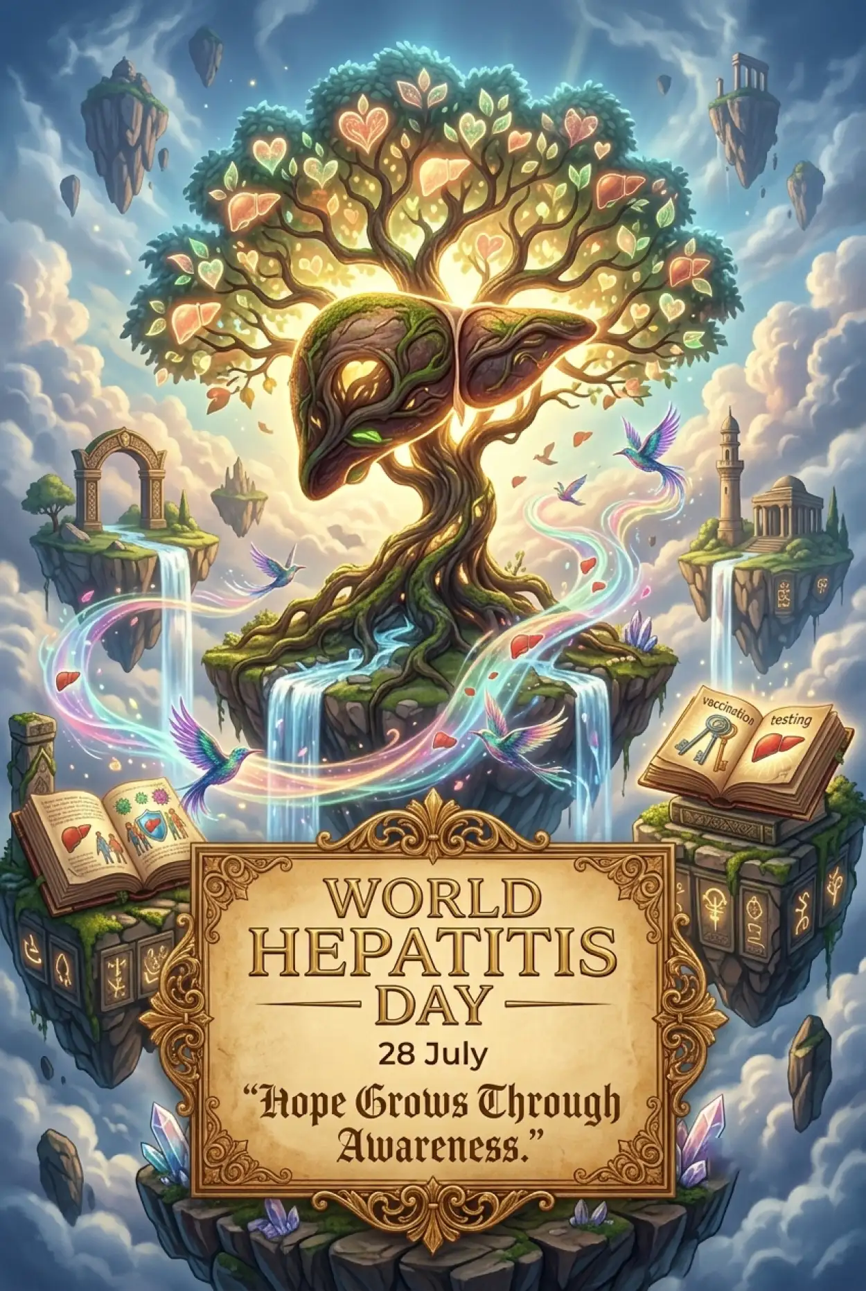 Free Download World Hepatitis Day Yellow Ribbon Design - High Quality World Hepatitis Day 2026 Image
