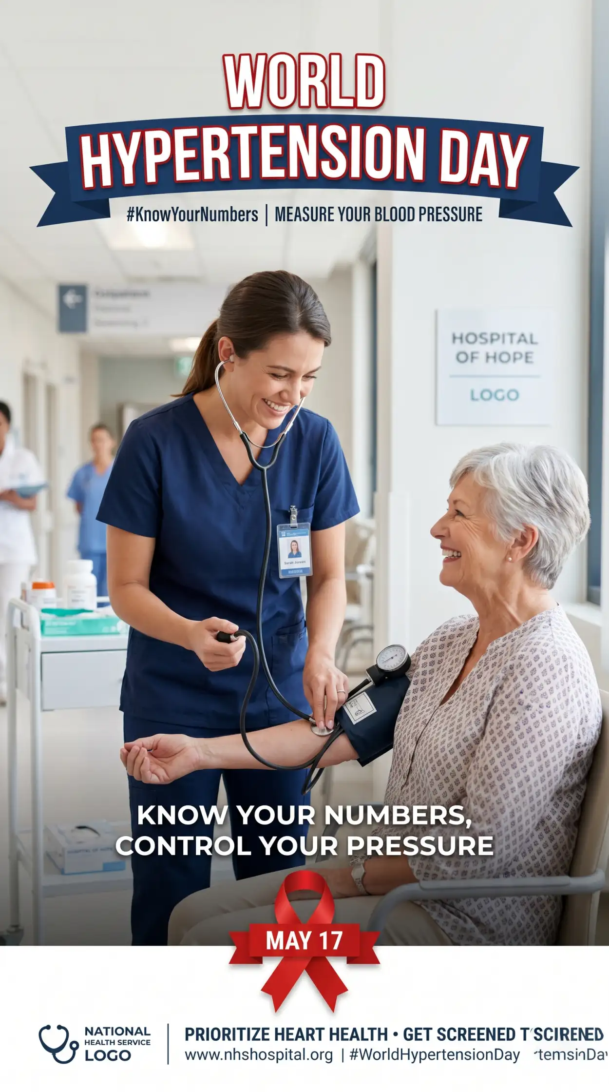Free Download World Hypertension Day Blood Pressure Education Poster - High Quality World Hypertension Day Image