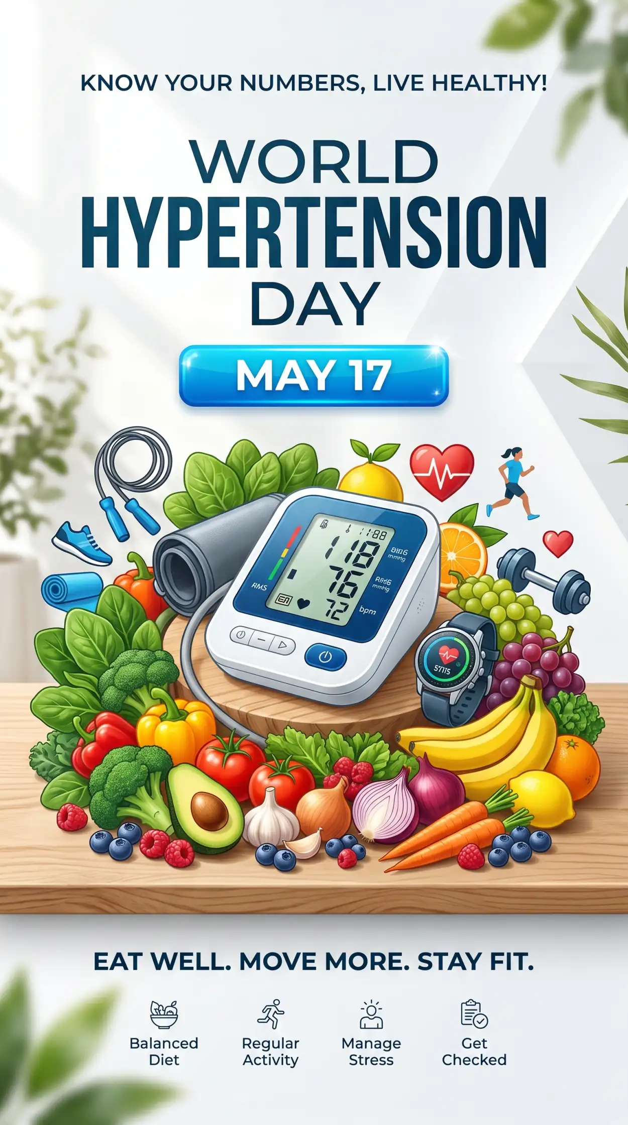 Free Download World Hypertension Day Healthy Lifestyle Poster - High Quality World Hypertension Day Image