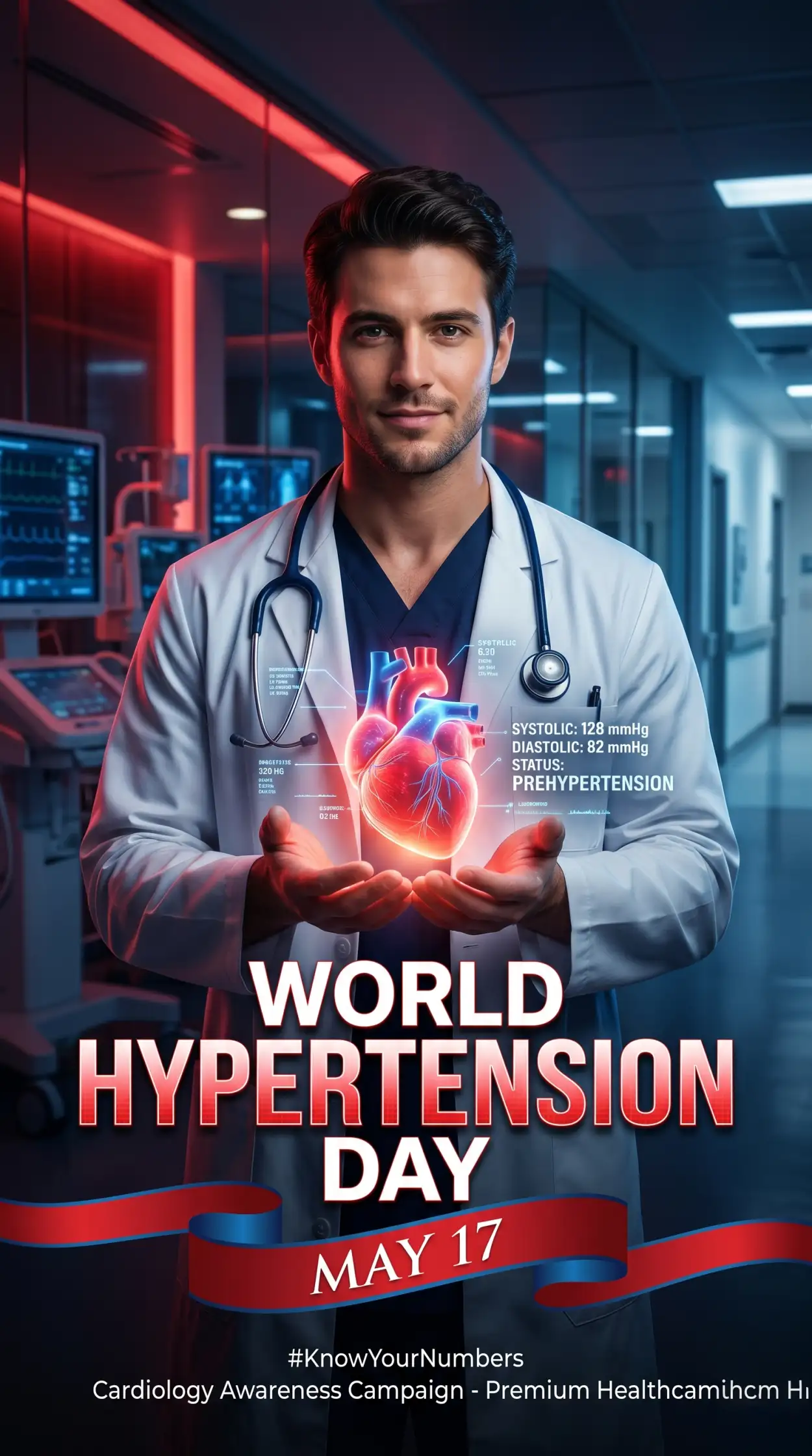 Free Download World Hypertension Day Hospital Campaign Poster - High Quality World Hypertension Day Image