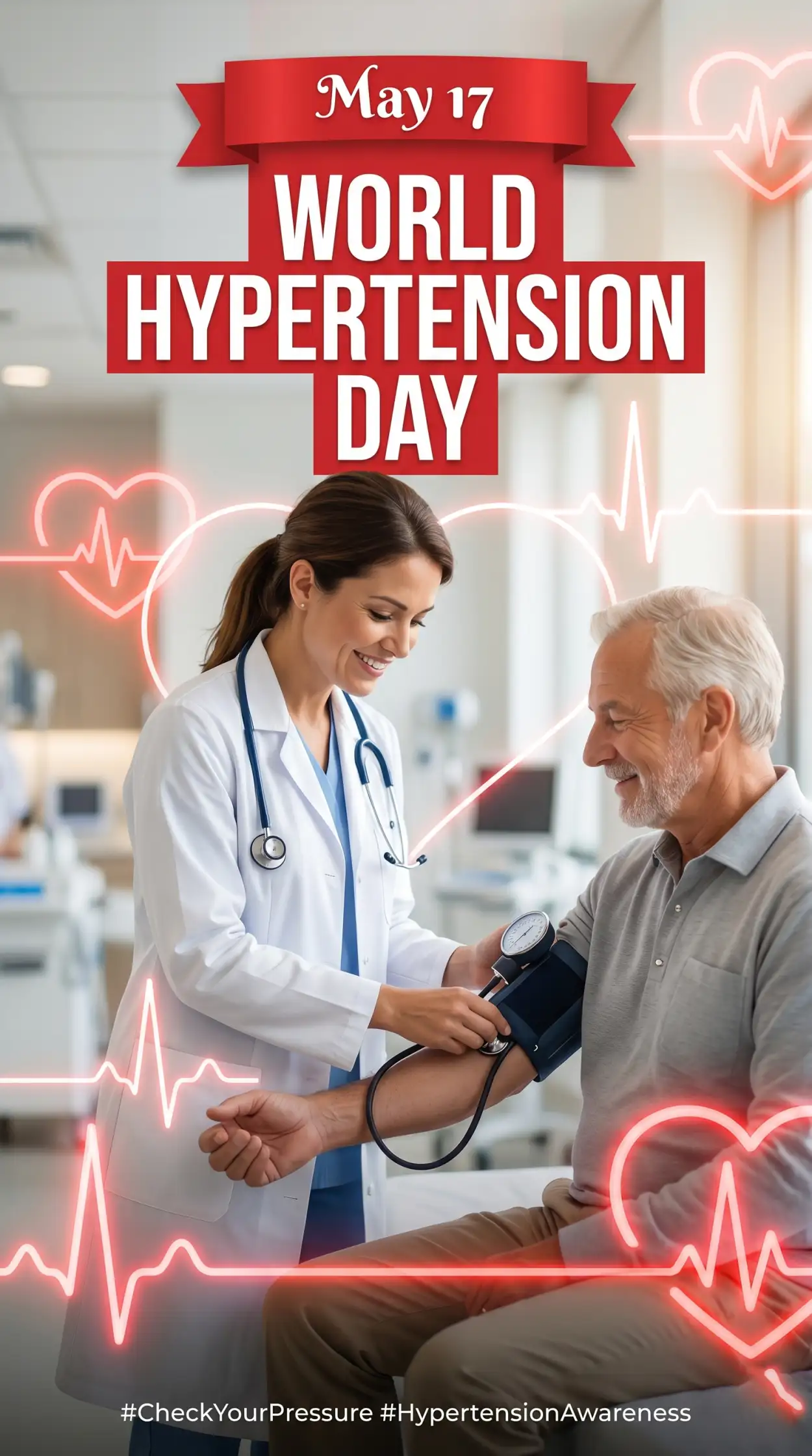 Free Download World Hypertension Day Modern Poster Template - High Quality World Hypertension Day Image