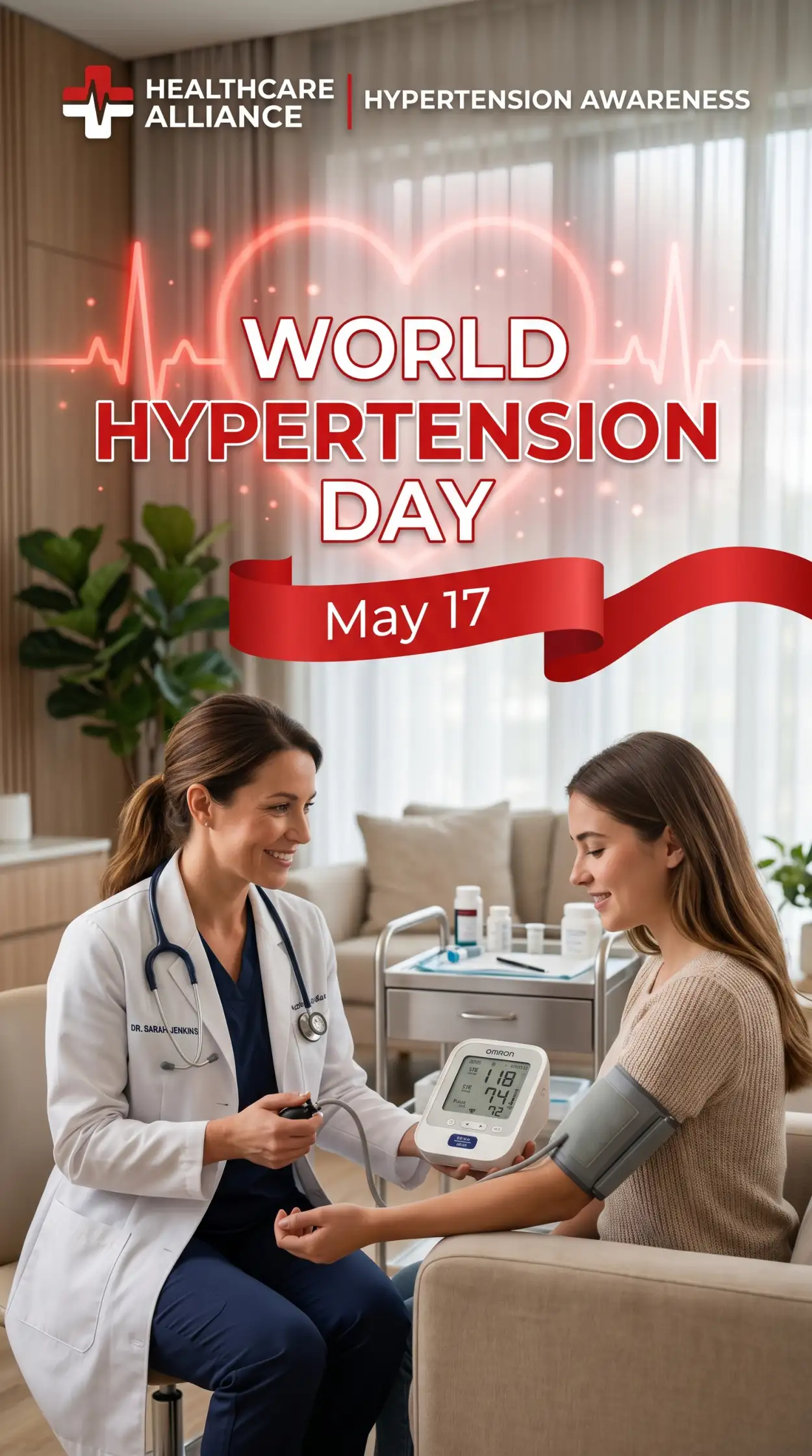 Free Download World Hypertension Day Printable Poster Template - High Quality World Hypertension Day Image