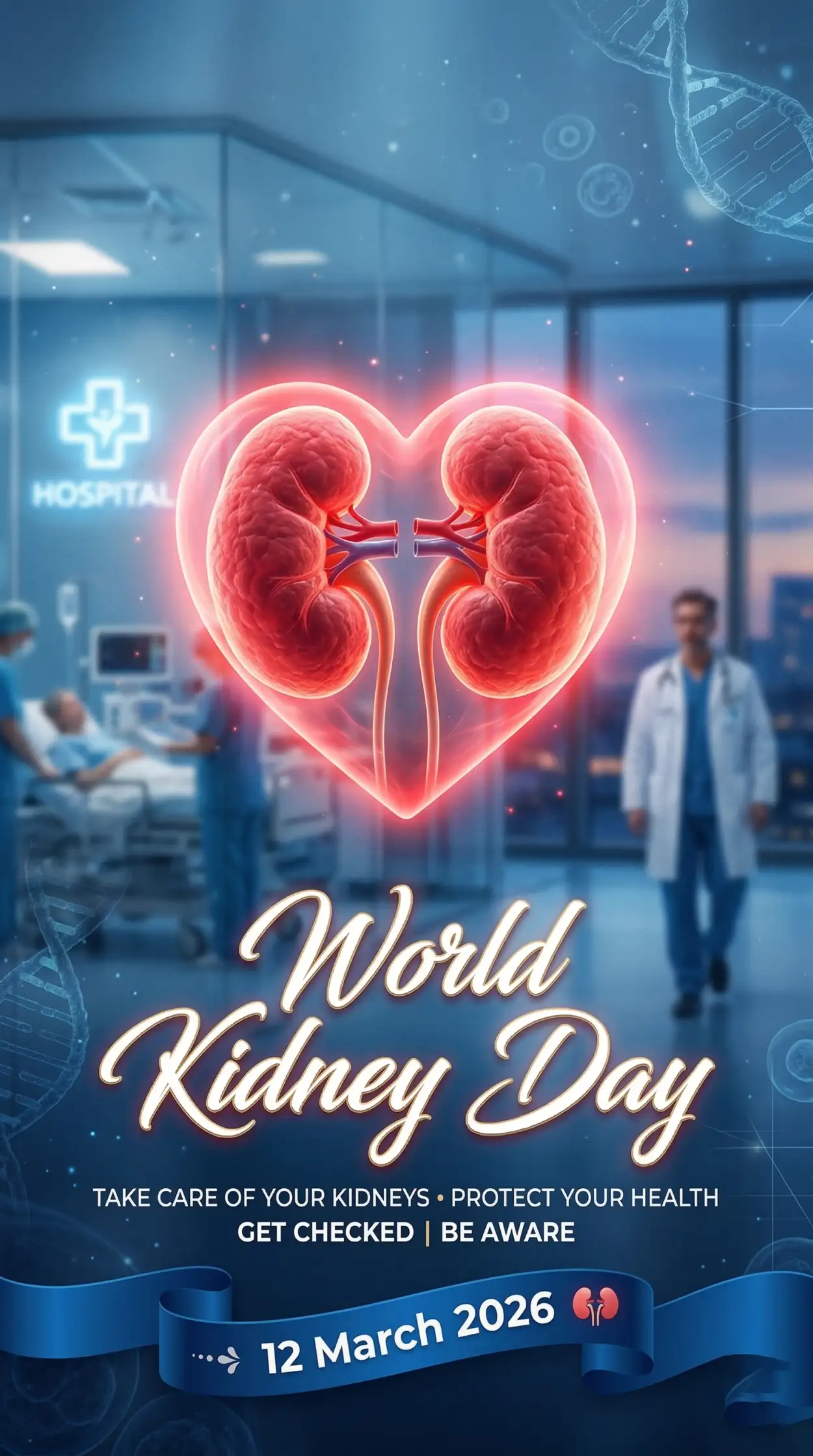 world kidney day 2026 hospital poster design