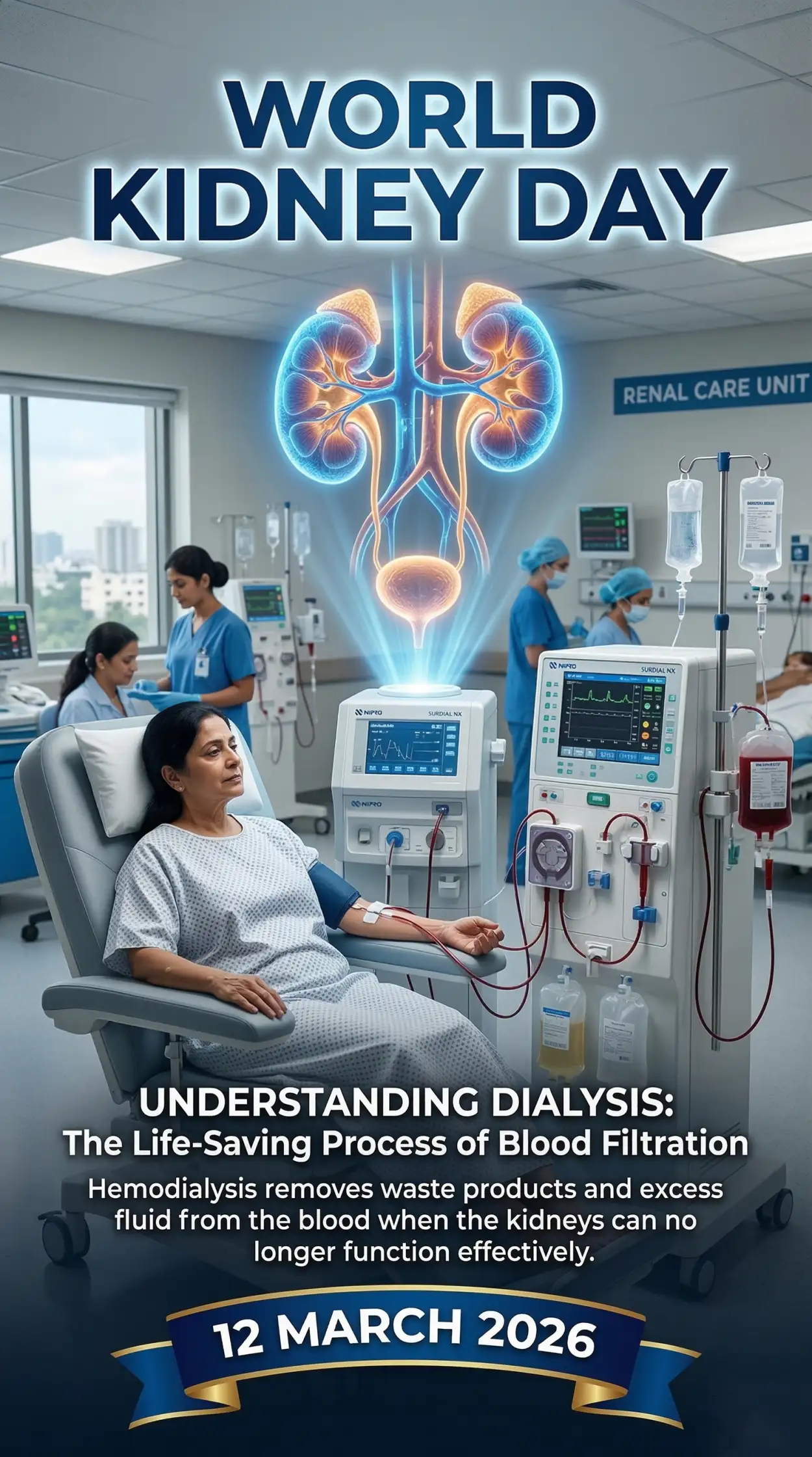 world kidney day 2026 kidney awareness educational campaign poster