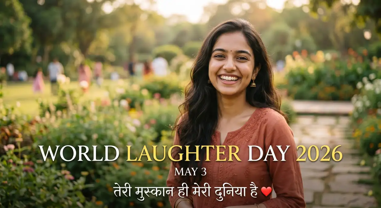 Free Download World Laughter Day 2026 Images With Hindi Text - High Quality World Laughter Day 2026 Image