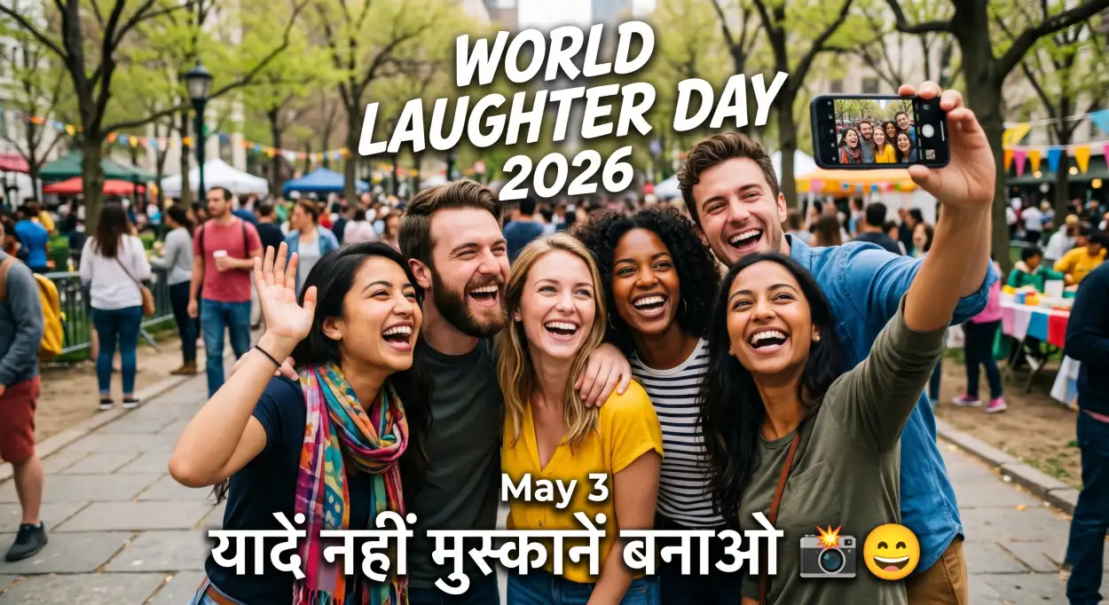 Free Download World Laughter Day 2026 Jokes Status Hindi - High Quality World Laughter Day 2026 Image