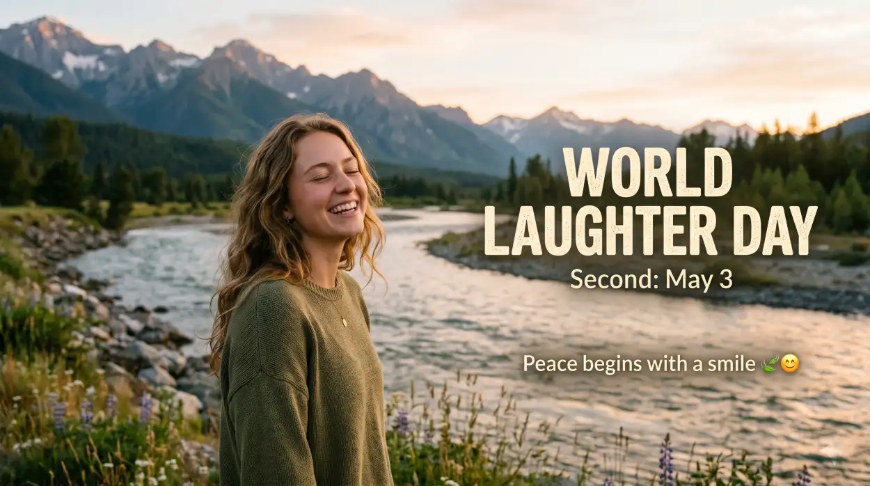 Free Download World Laughter Day 2026 Positive Vibes Quotes - High Quality World Laughter Day 2026 Image