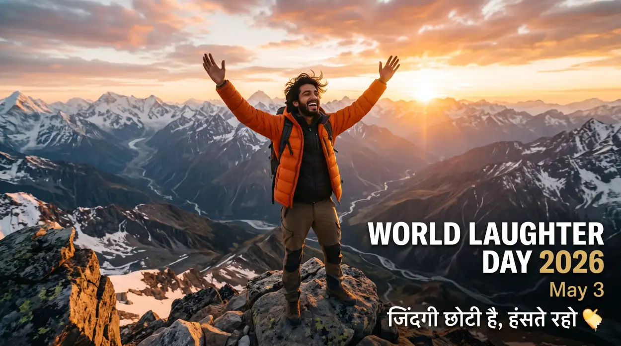 Free Download World Laughter Day 2026 Whatsapp Status Hindi - High Quality World Laughter Day 2026 Image