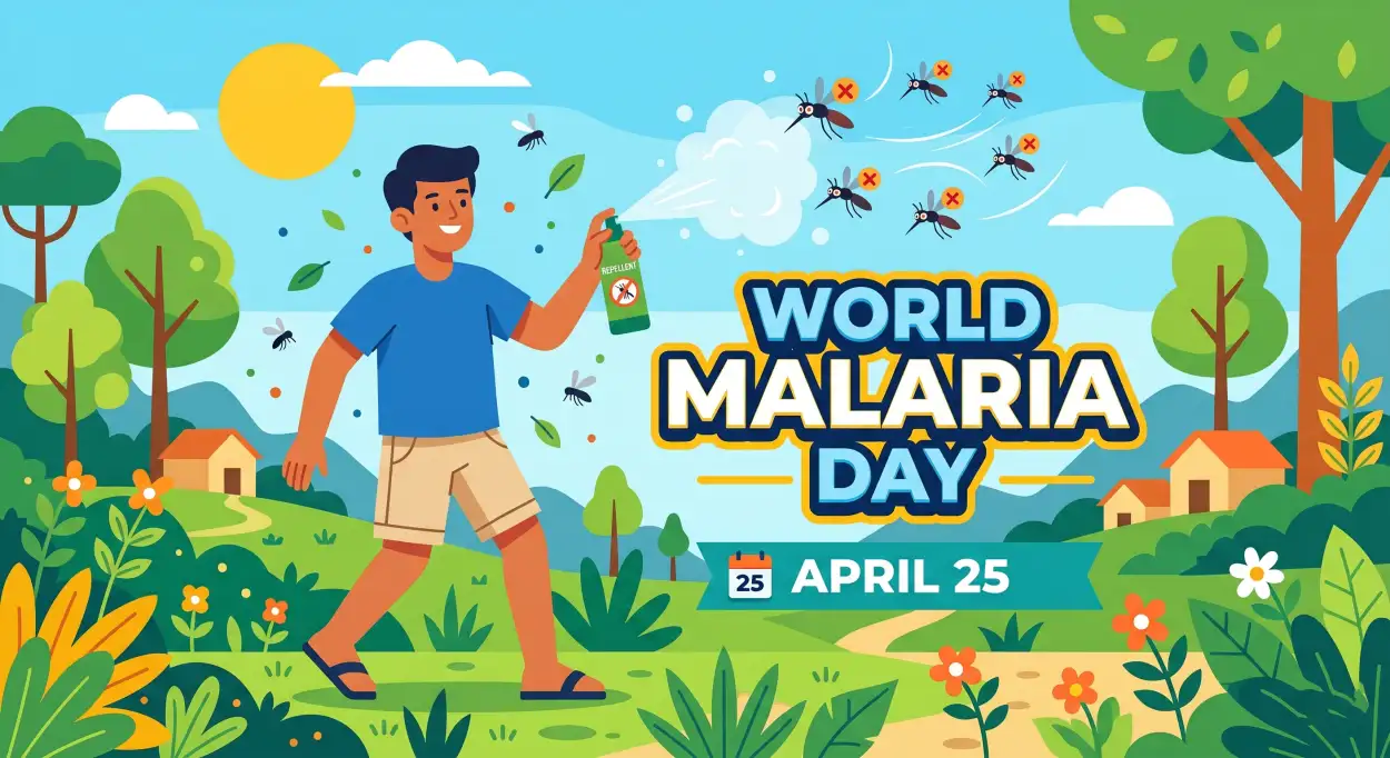 Free Download World Malaria Day 2026 Essay In Hindi - High Quality World Malaria Day 2026 Image