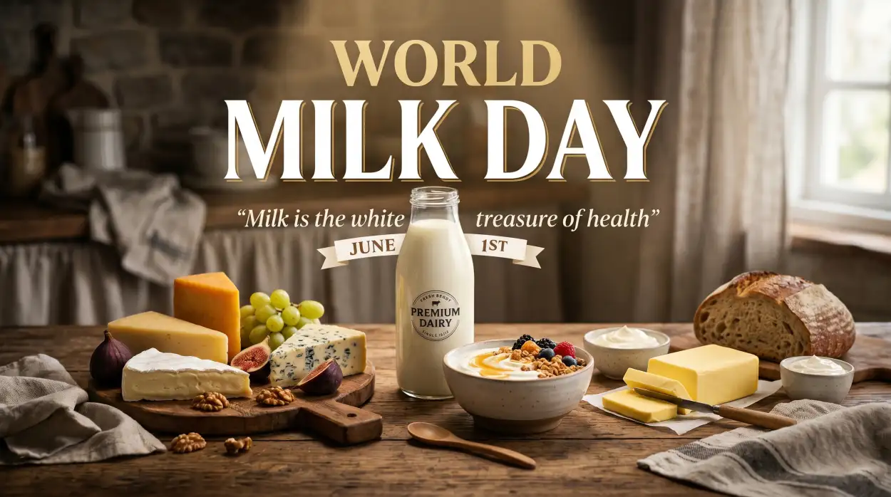 Free Download World Milk Day 2026 Fresh Dairy Products Images - High Quality World Milk Day 2026 Image