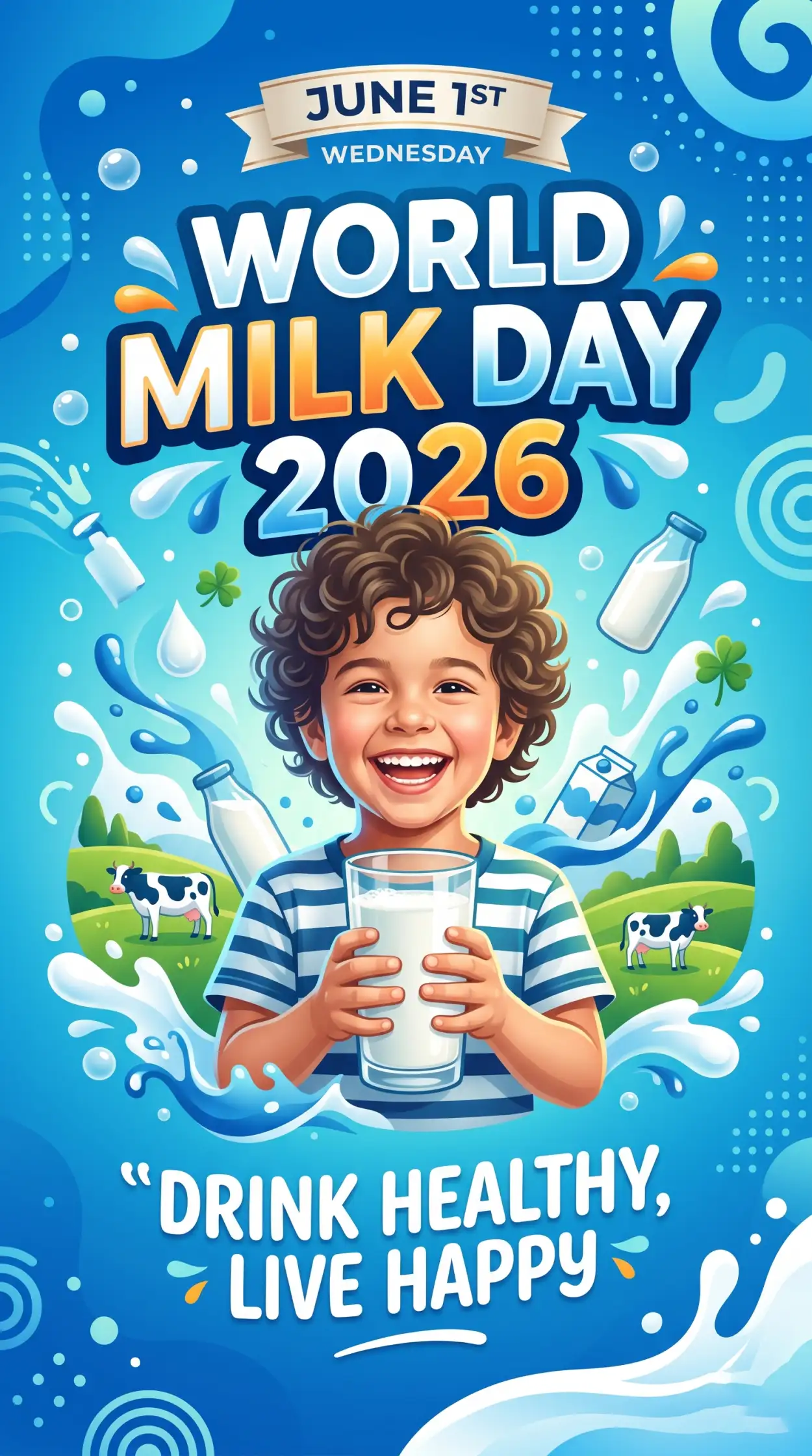 Free Download World Milk Day 2026 Greeting Card Images - High Quality World Milk Day 2026 Image
