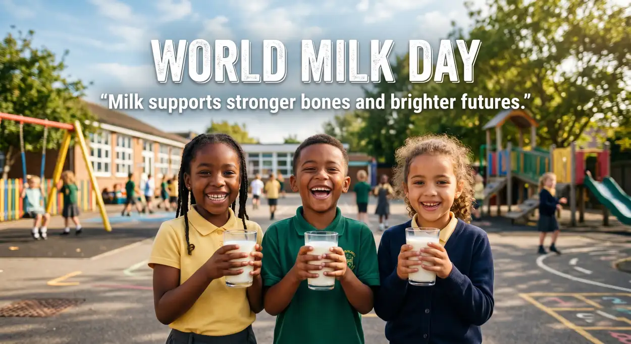 Free Download World Milk Day 2026 Milk Benefits For Children Images - High Quality World Milk Day 2026 Image