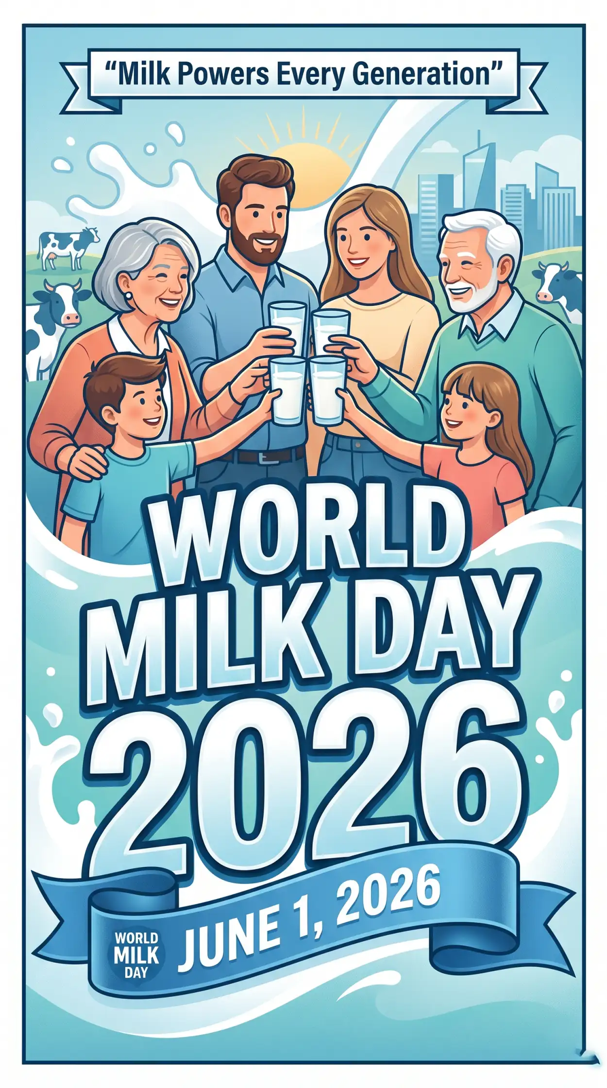 Free Download World Milk Day 2026 Vector Poster Design - High Quality World Milk Day 2026 Image