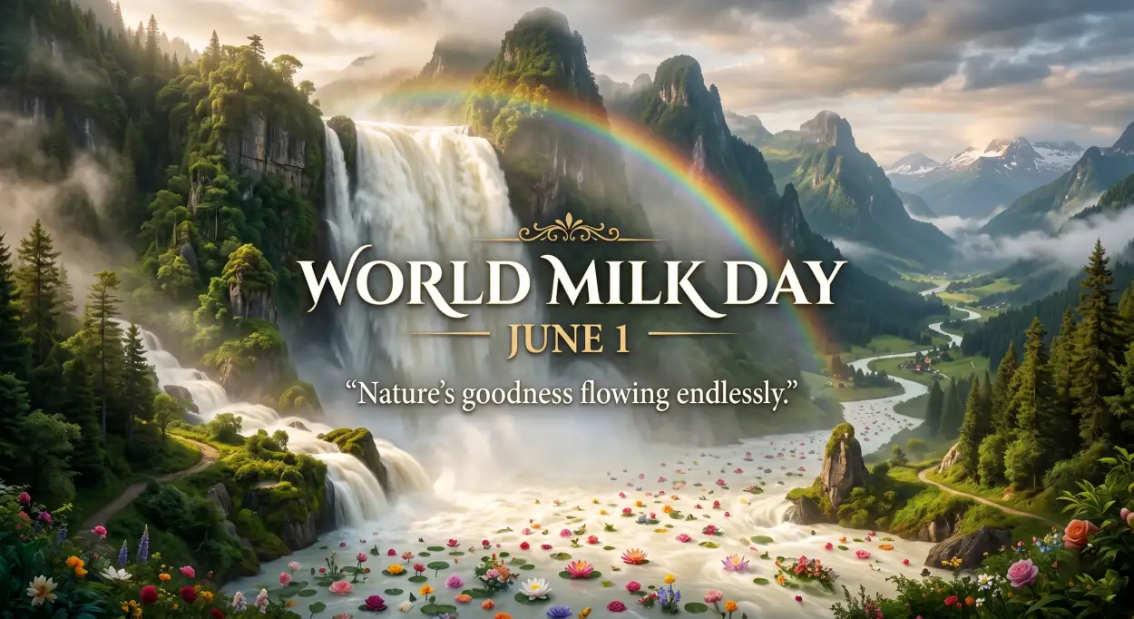 Free Download World Milk Day Farm Landscape Poster - High Quality World Milk Day Poster Image