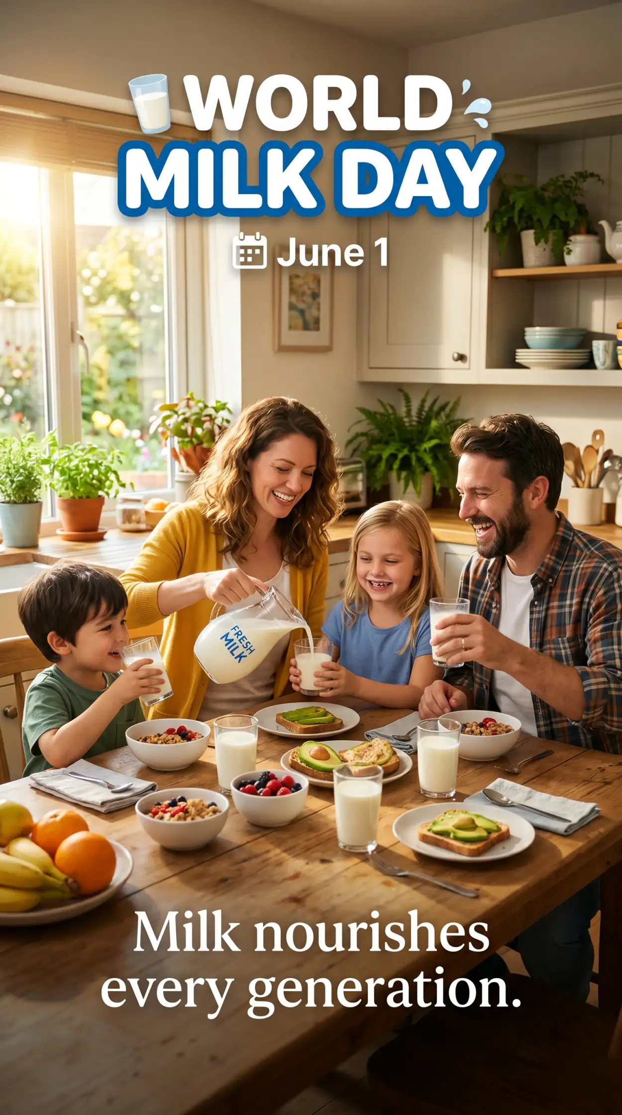 Free Download World Milk Day Healthy Breakfast Poster - High Quality World Milk Day Poster Image