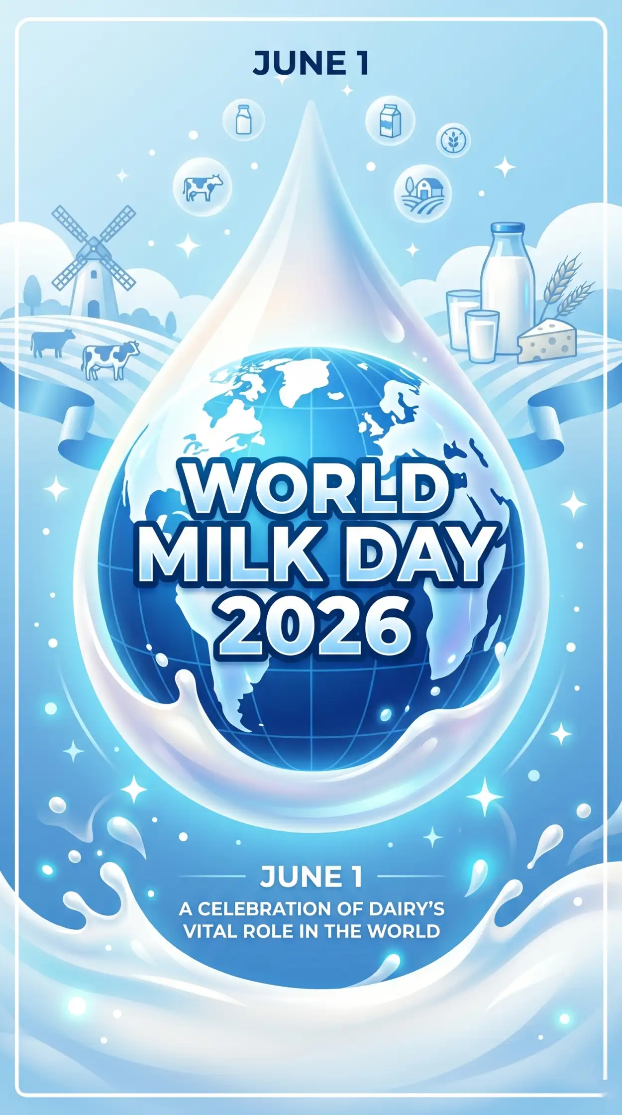 Free Download World Milk Day Poster Background - High Quality World Milk Day Poster Background Image